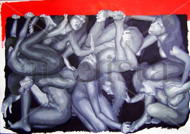 Almas esperanzadas 17 Mixed media Canvas Nude Paintings