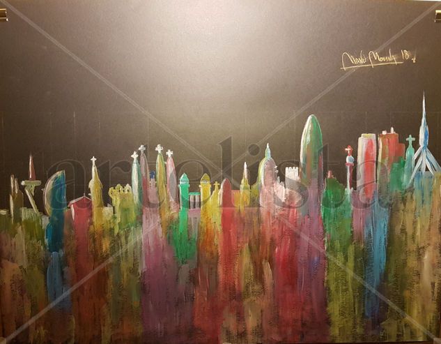 BARCELONA SKYLINE Acrylic Card Landscaping