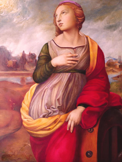 Santa catalina de Alejandría Óleo Lienzo Retrato