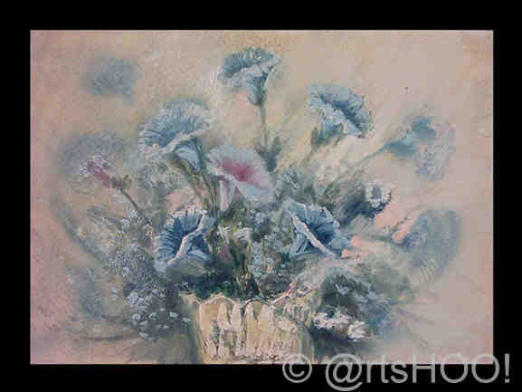 Flores Azules en Florero