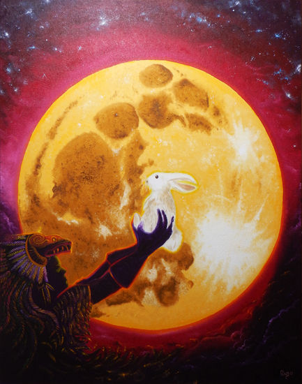 Conejo en la Luna - Rigo-Art Oil Textile Animals