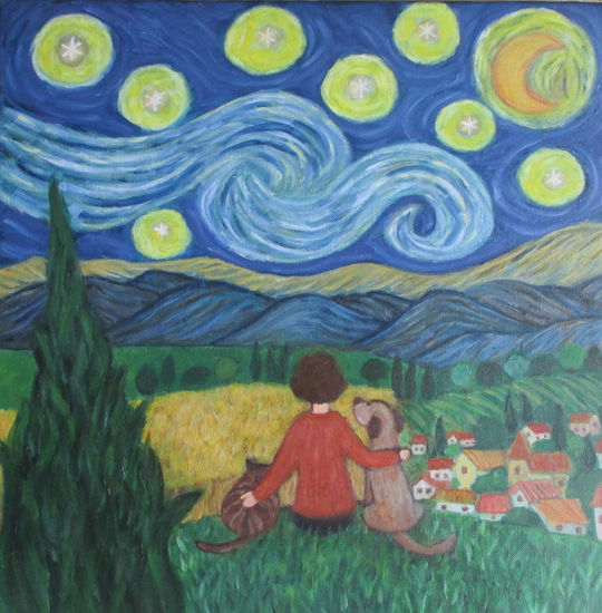 Noche estrellada Oil Canvas Landscaping