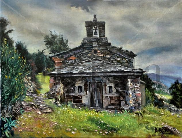 "Capilla de San Cristobal" Óleo Lienzo Paisaje