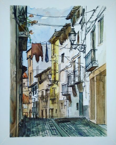 CALLE DE LARDERO (LA RIOJA) Watercolour Canvas Others