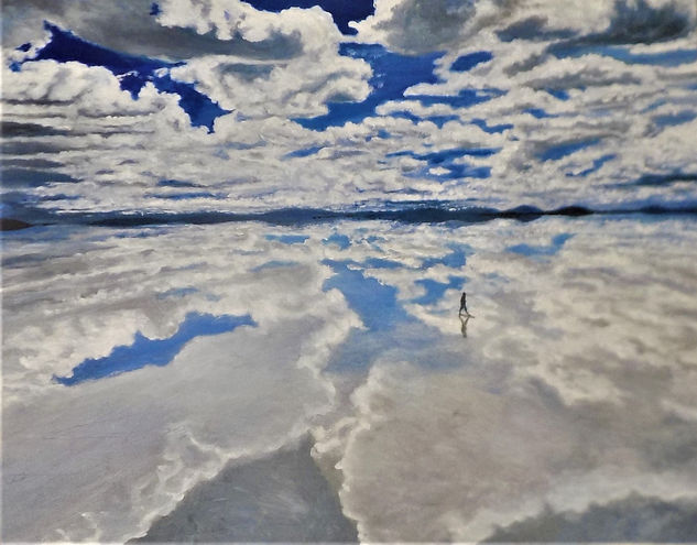 Salar de Uyuni Óleo Lienzo Paisaje