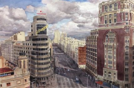 Gran Vía en Acuarela