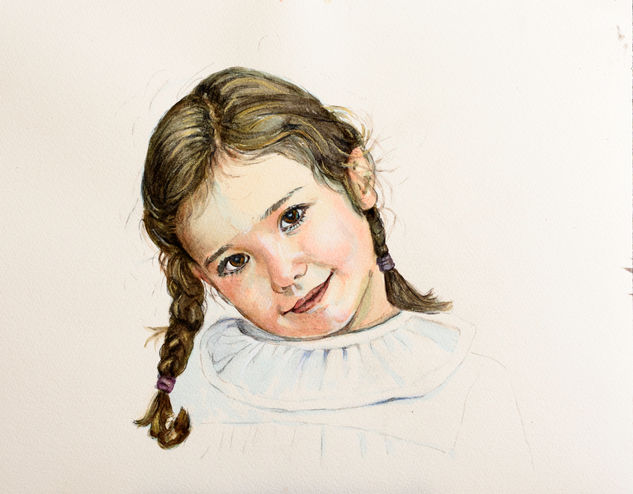 Niña Watercolour Paper Portrait