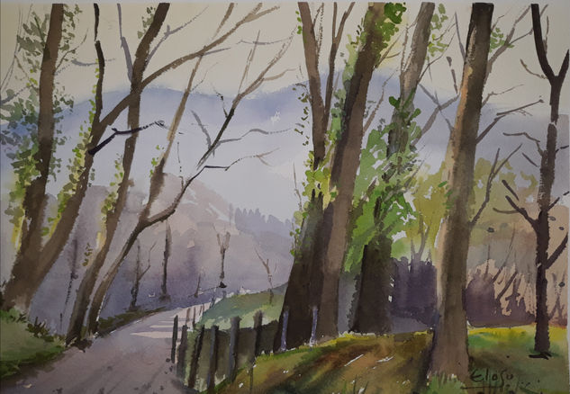 Vía verde de Atxondo Watercolour Paper Landscaping