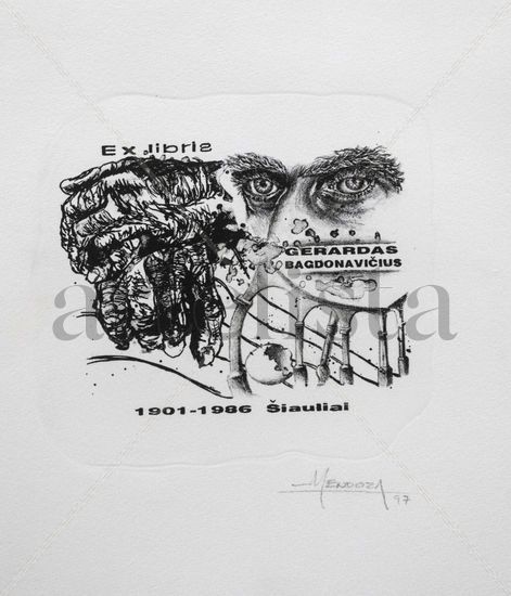 EXLIBRIS GERARDAS BAGDONAVICIUS Litografía