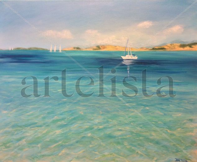 Stintino, playa de la Asinara Oil Canvas Marine Painting