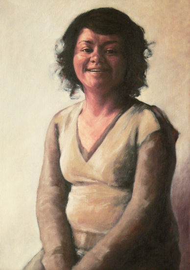 Xóchitl Óleo Tabla Retrato