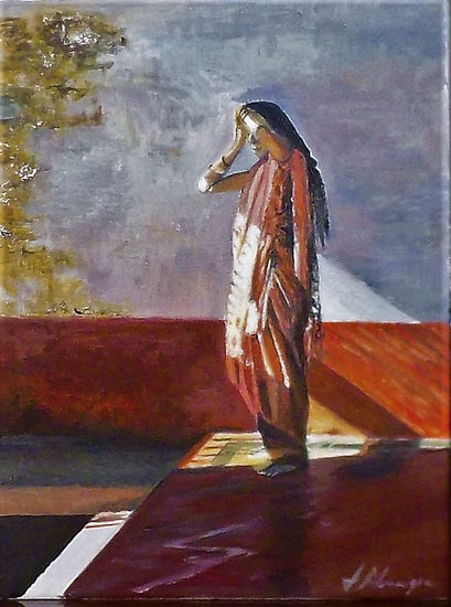 Uttar Pradesh Oil Canvas Figure Painting