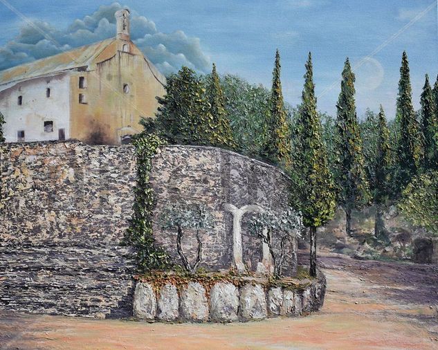 Ermita de La Pobla de Montornes Óleo Lienzo Paisaje