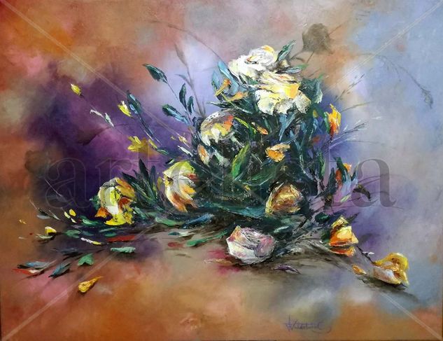 Baile de rosas Oil Canvas Floral Painting