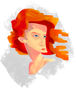 Portrait red hair woman