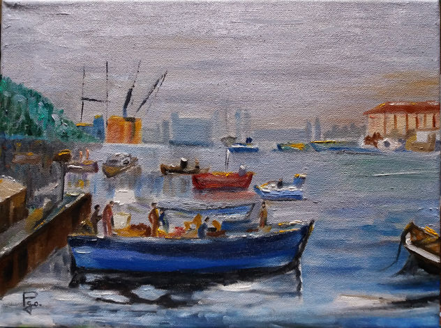 Barcos en puerto de mercancías