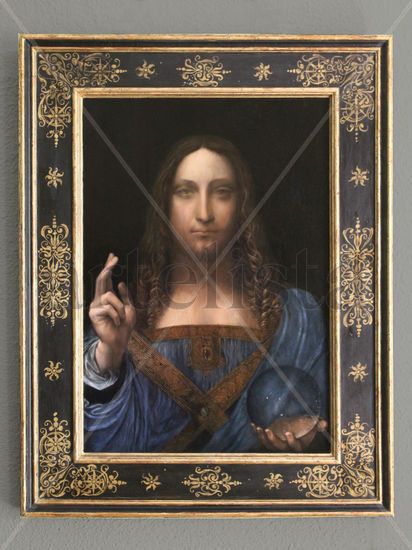 SALVATOR MUNDI de Leonardo da Vinci Oil Panel Portrait