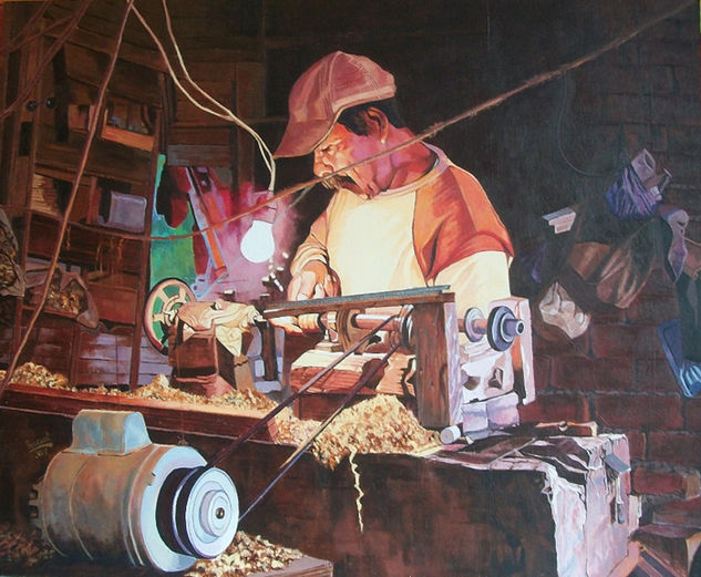 Trabajando en el torno Acrílico Tabla Figura