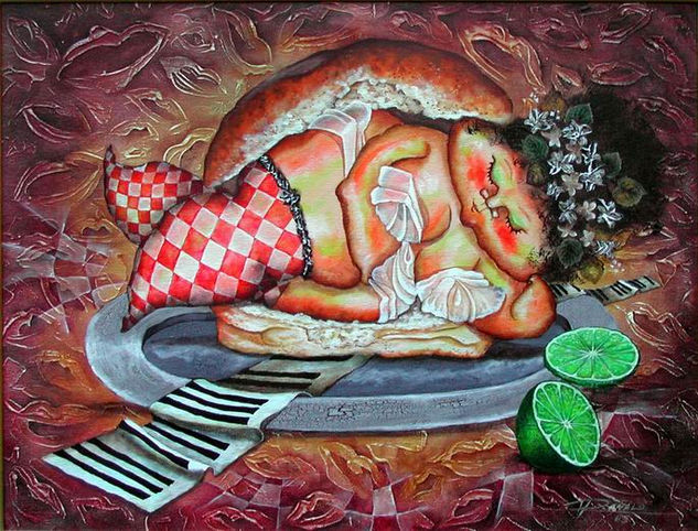 Pan con gorda.com Acrylic Canvas Figure Painting