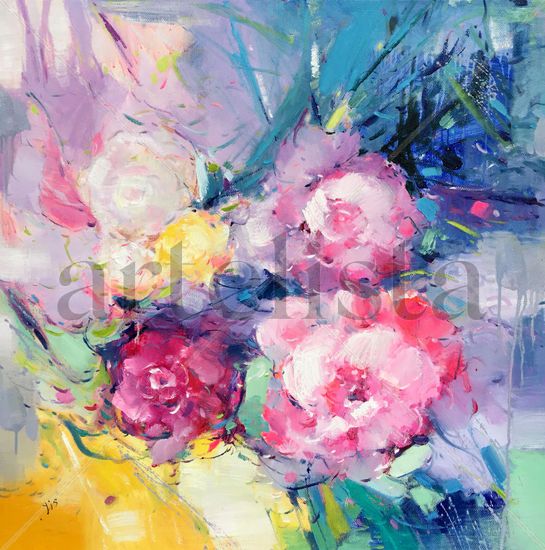 Floral 353 Oil Canvas Floral Painting