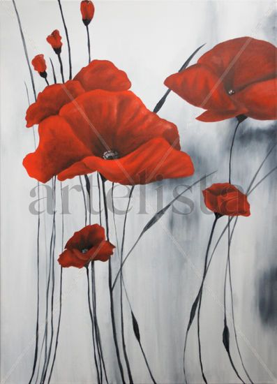 Amapolas Oil Canvas Floral Painting