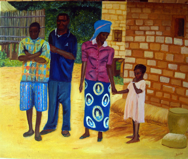 D01 La familia en su hogar (2010) Oil Canvas Figure Painting