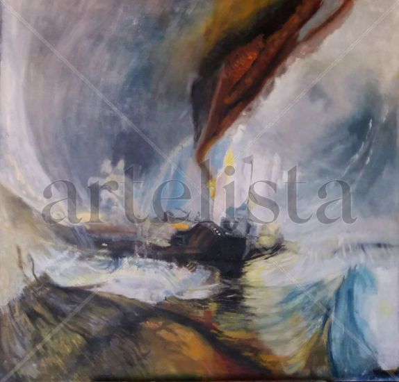 snow storm Oil Canvas Marine Painting