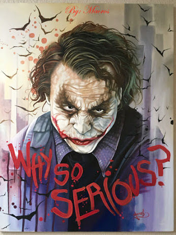 Joker the dark night Oil Canvas Portrait