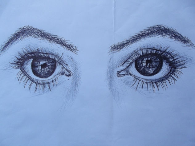 ojos de mujer traicionera, año 2019, constitución, chile. Pencil