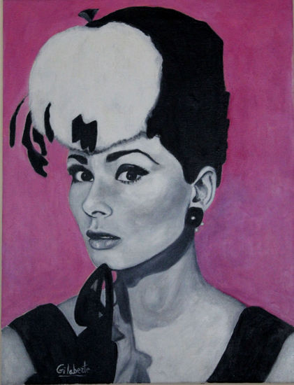 Audrey Hepburn Óleo Lienzo Retrato