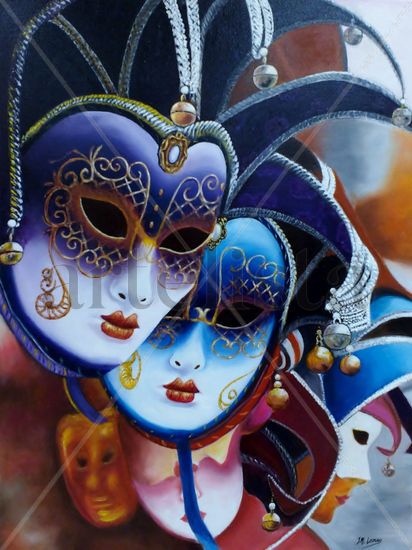 Mascaras del carnaval de Venecia Óleo Lienzo Figura