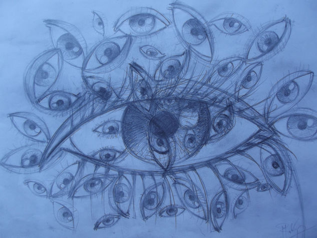 ojos sanpaku, año 2020, constitución, chile. Pencil