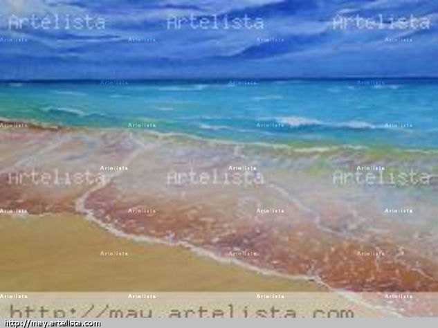 mar de agosto Oil Canvas Marine Painting