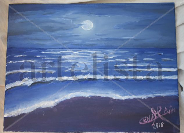 Mar y luna Oil Canvas Landscaping