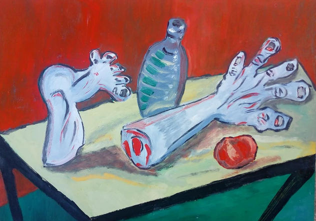 Naturaleza muerta con manzana.