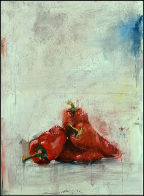 Cuatro pimientos rojos
