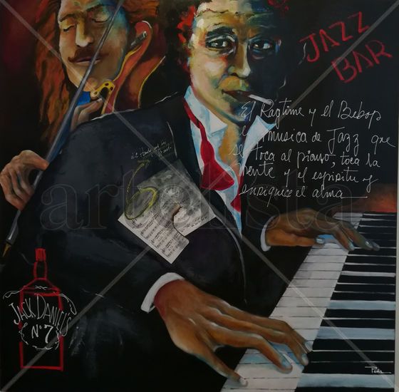 Jam jazz 1 Acrylic Canvas Figure Painting