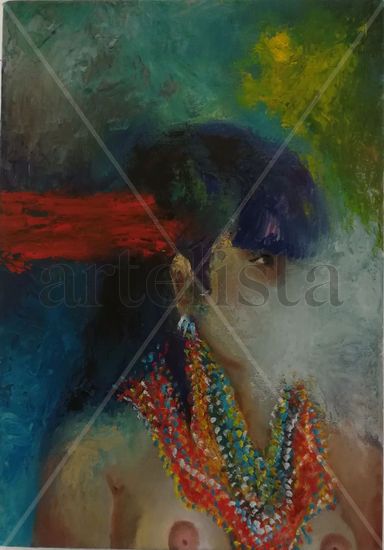 Emberá Oil Canvas Figure Painting