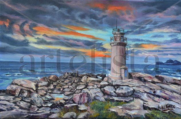 "Faro de Muxia" Oil Canvas Marine Painting