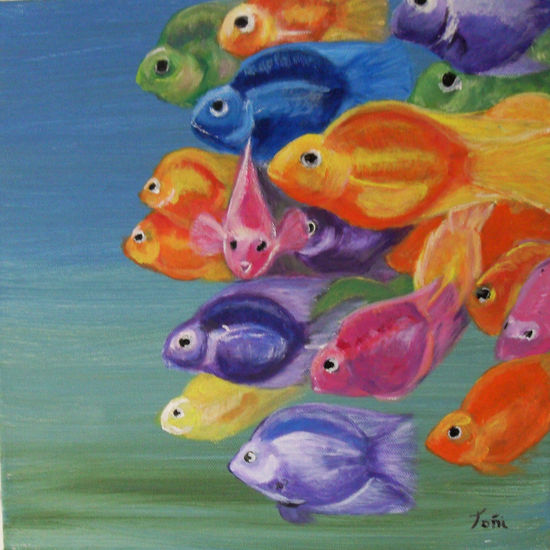 peces Acrílico Lienzo Animales