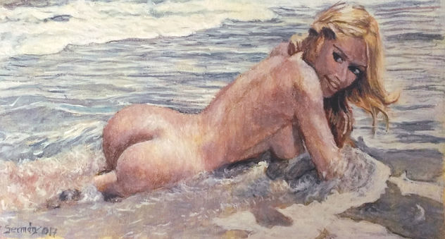 desnudo bañandose