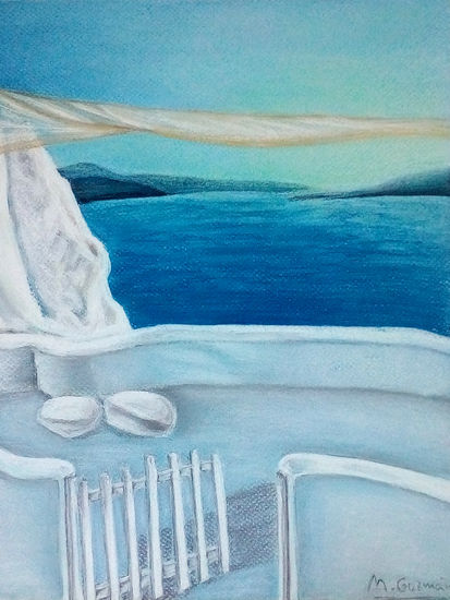 Mediterráneo Pastel Card Marine Painting