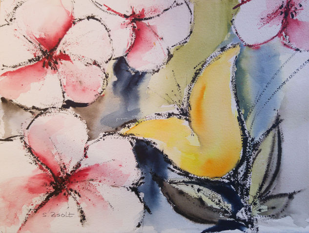 Tulipán Watercolour Paper Floral Painting