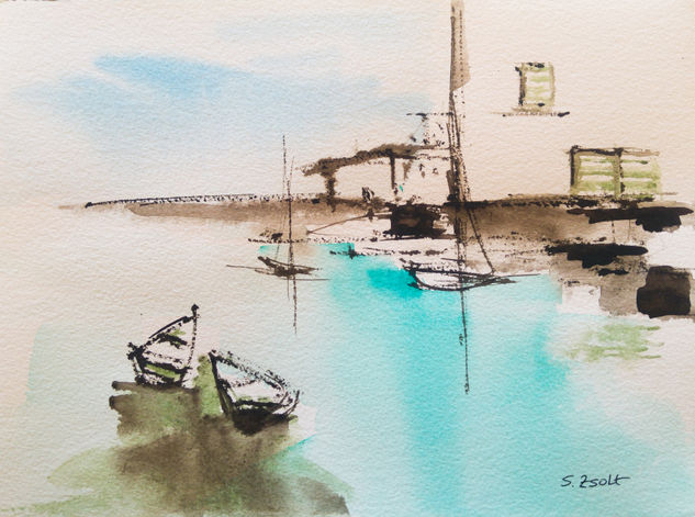 Mediterráneo Watercolour Paper Marine Painting