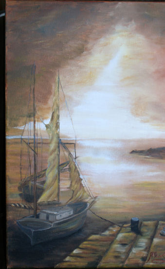 abandono Pastel Canvas Marine Painting