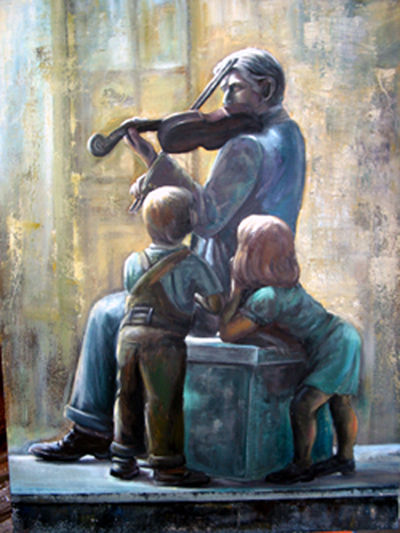 monumento a la musica Oil Canvas Figure Painting