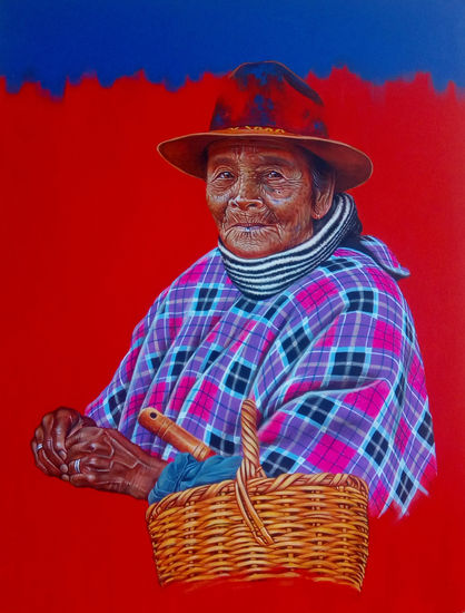 ABUELITA CAMPESINA Acrylic Panel Portrait