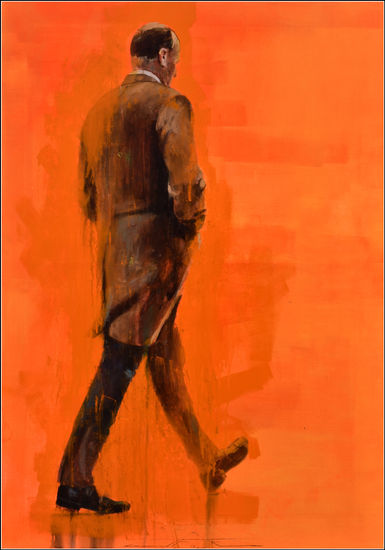 Hombre en naranja (Gente 10 Media Mixta Lienzo Figura