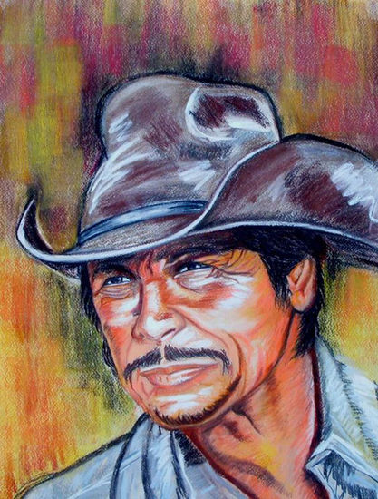 Retrato de Charles Bronson Pastel Card Portrait