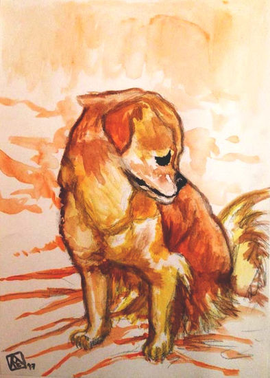 Retrato del Sr. Don Pipo Watercolour Card Animals